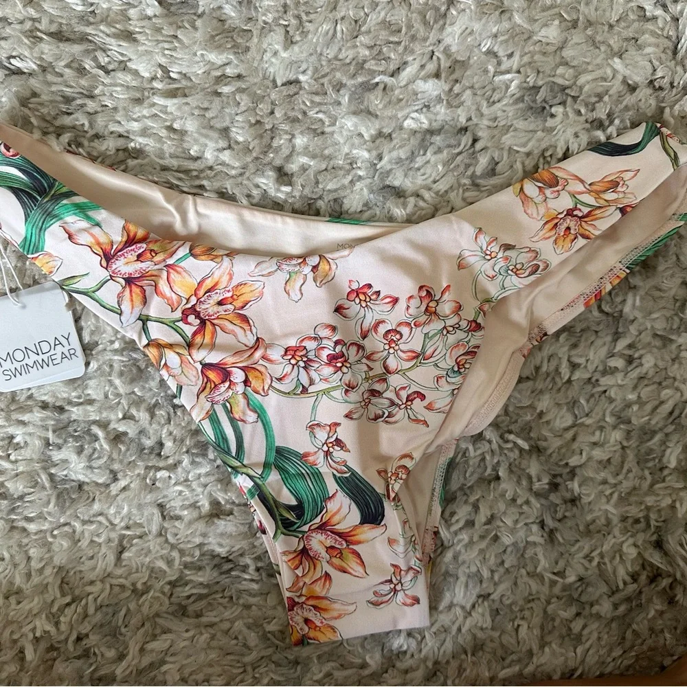 Monday Swimwear Floral Bikini in Blush, Green and Peach